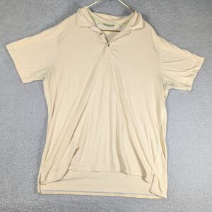 Tasc Polo Mens Size XXL Yellow Grey Stripe Golf Polo Bamboo